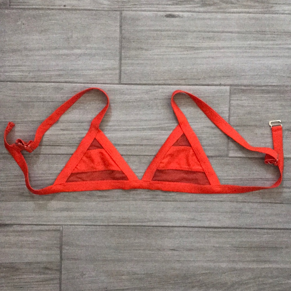 💋Orange Mesh Swim Top